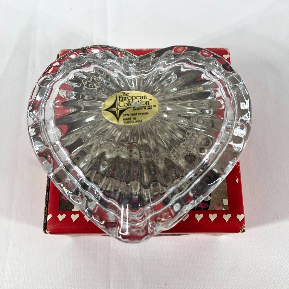 From The Heart Petite 24% Lead Crystal Trinket Box Made In Yugoslavia